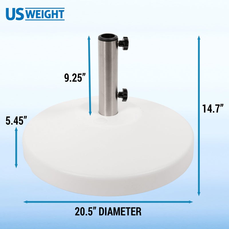 US Weight Fillable Free Standing Umbrella Base, Empty, White - Image 2